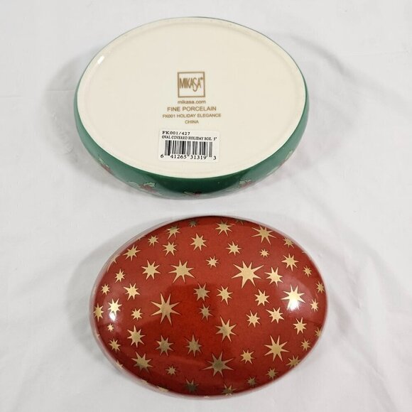 Mikasa Fine Porcelain Holiday Elegance Oval Covered Holiday Trinket Box NWT - Picture 17 of 17